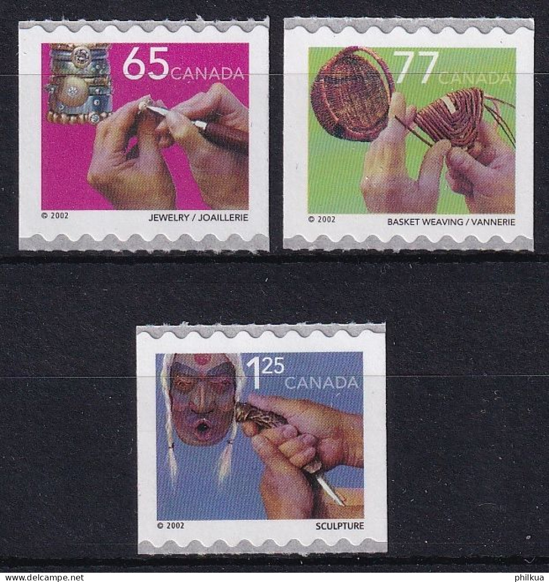 MiNr. 2023 - 2025 Kanada (Dominion) 2002, 2. Jan. Freimarken: Traditionelles Kunsthandwerk - Postfrisch/**/MNH - Neufs