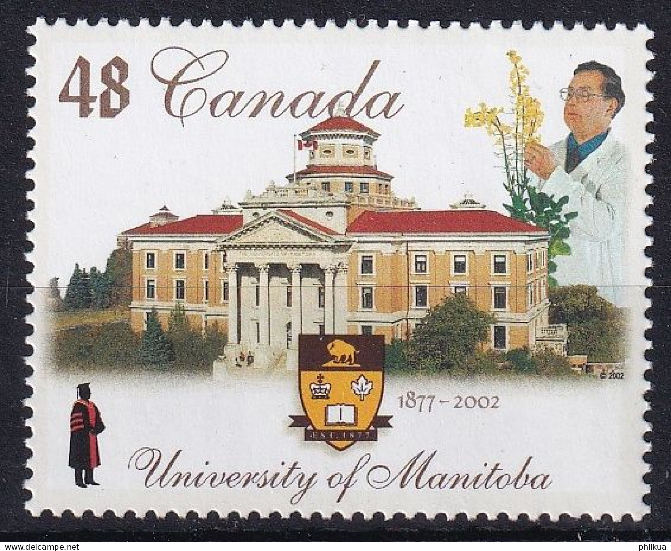MiNr. 2041 Kanada (Dominion) 2002, 28. Febr. Universitäten (I): 125 Jahre Universität Von Manitoba - Postfrisch/**/MNH - Nuevos