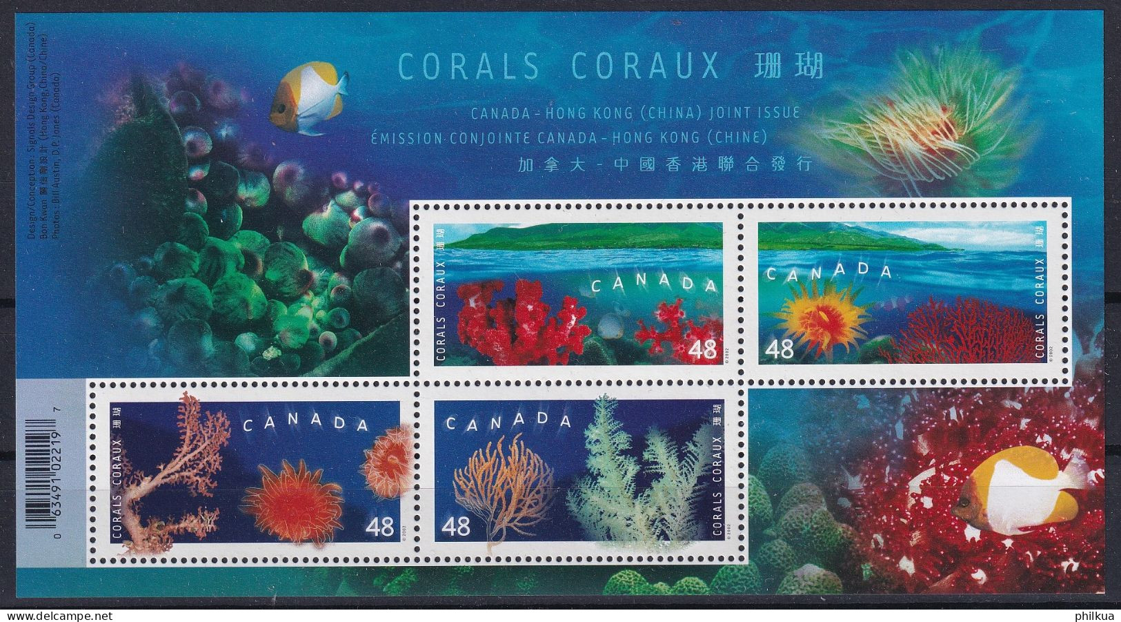 MiNr. 2049 - 2052 (Block 60) Kanada (Dominion) 2002, 19. Mai. Korallen - Postfrisch/**/MNH - Unused Stamps