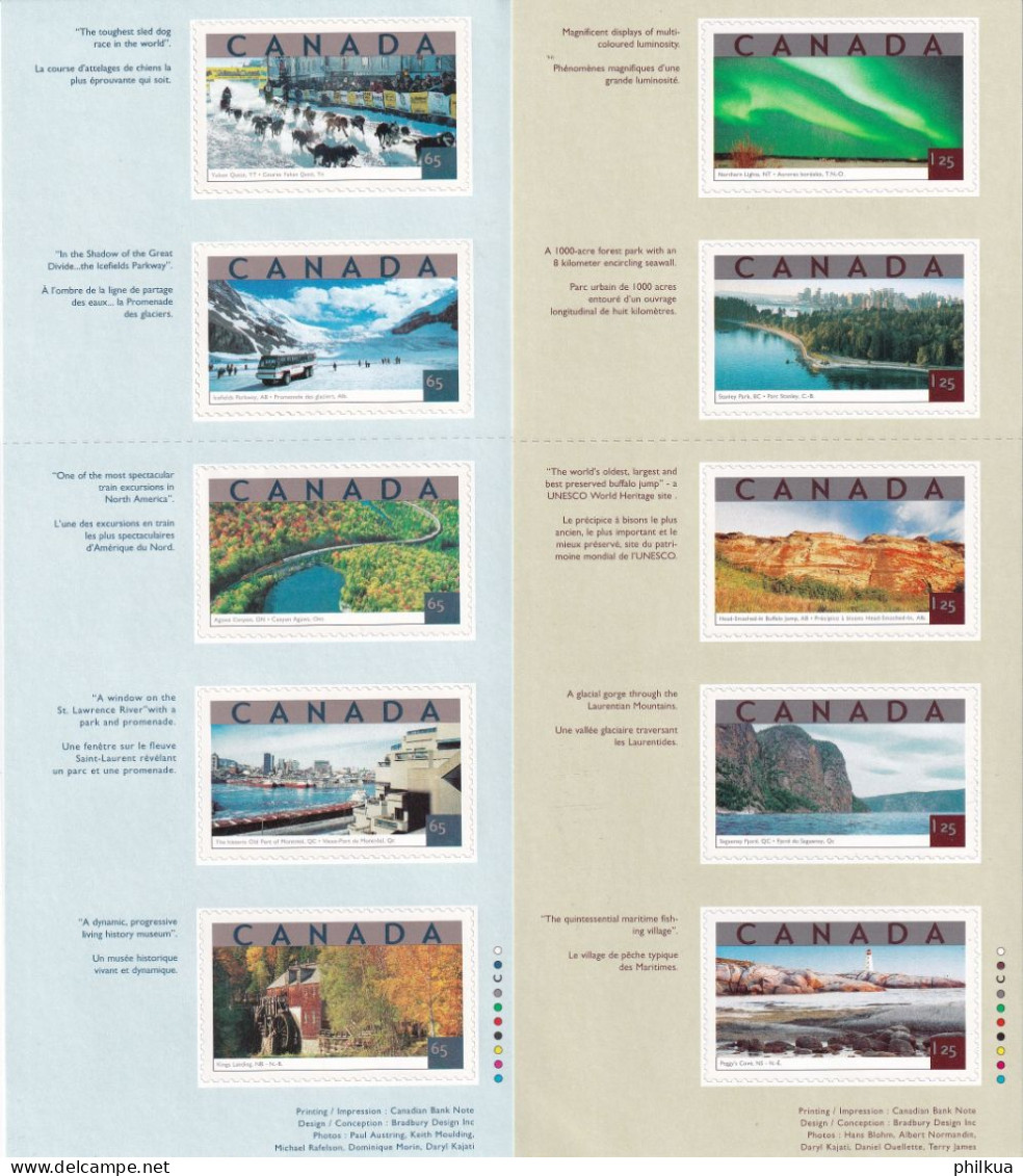 MiNr. 2054 - 2063 Kanada (Dominion) 2002, 1. Juni. Tourismus (II). Odr., Markenheftchen - Postfrisch/**/MNH - Unused Stamps