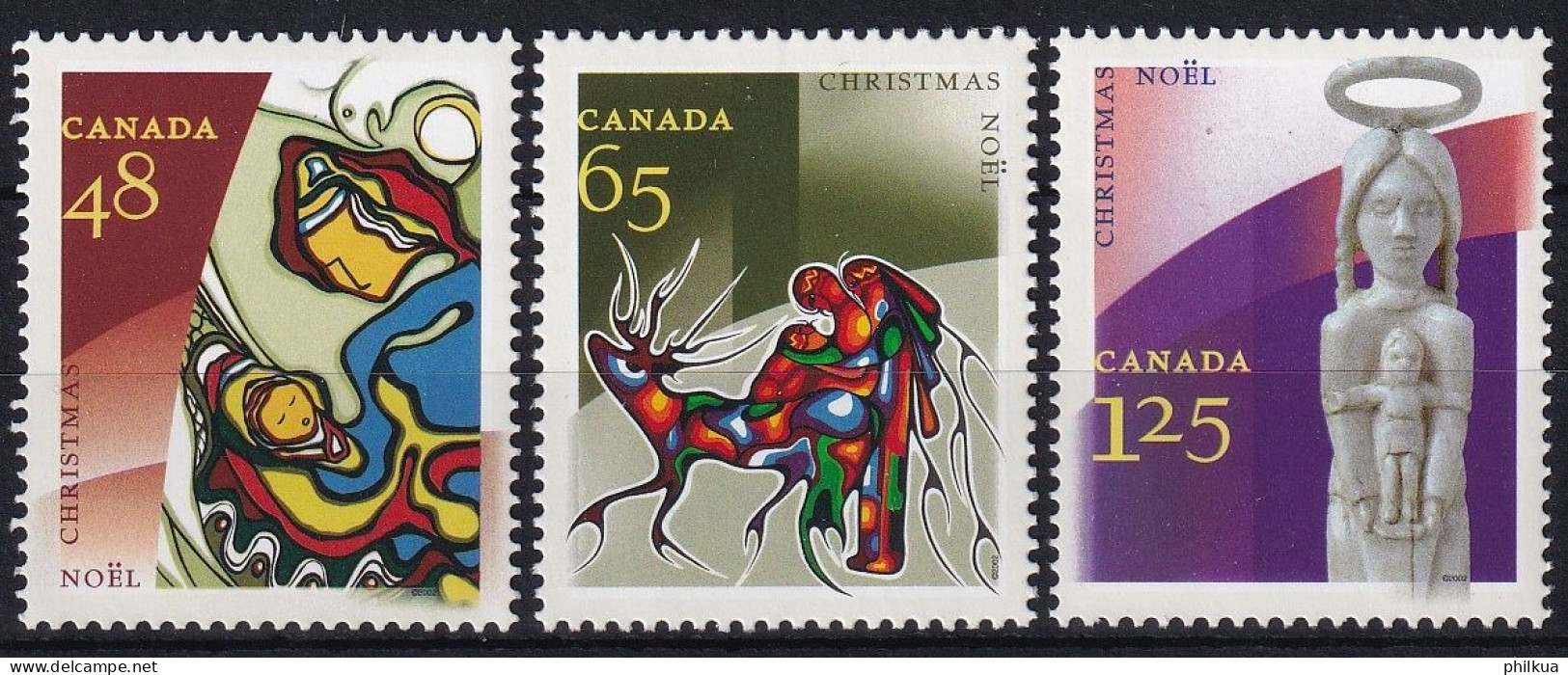 MiNr. 2086 - 2088 Kanada (Dominion) 2002, 4. Nov. Weihnachten: Gemälde Der Ureinwohner - Postfrisch/**/MNH - Unused Stamps