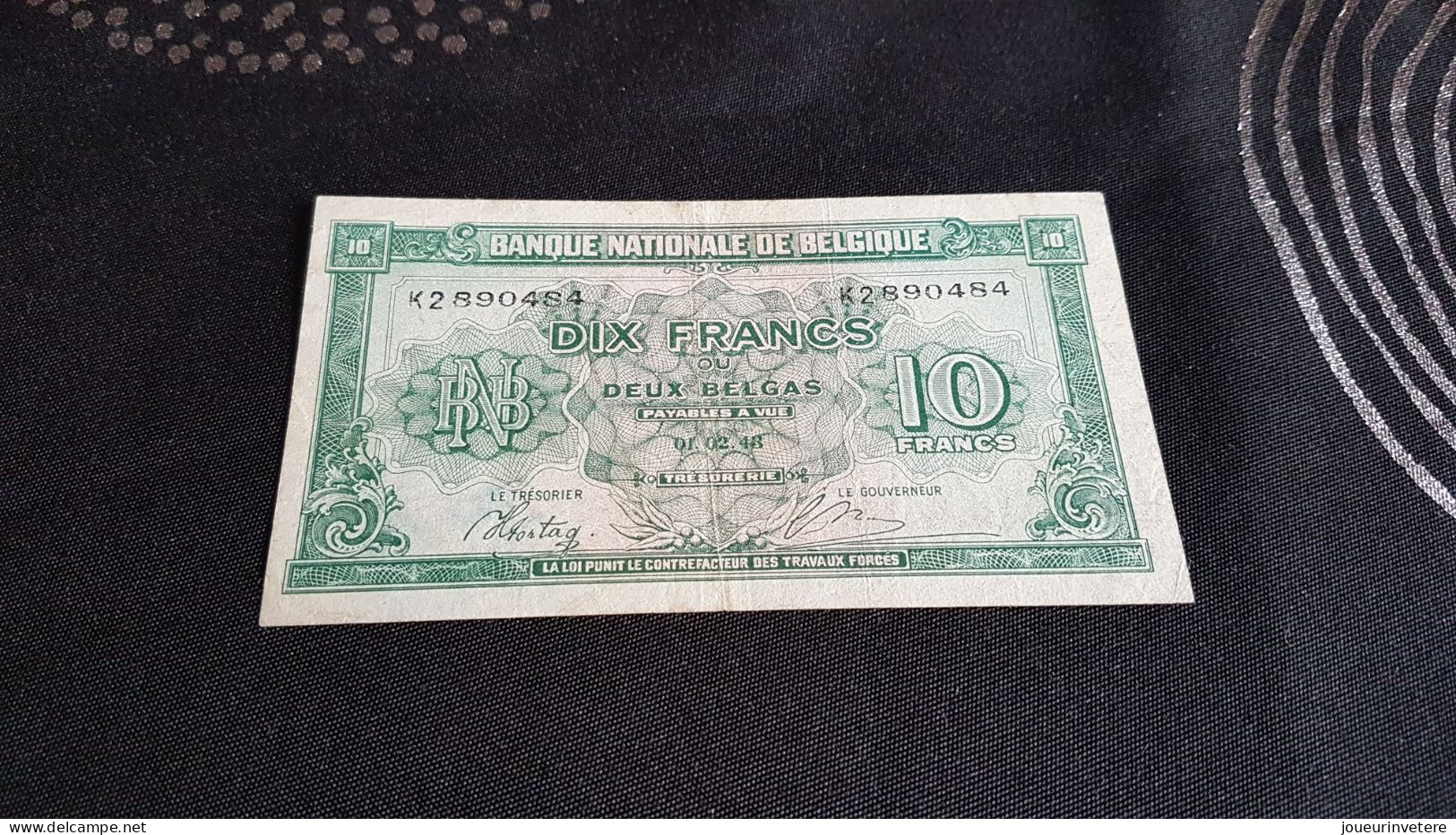 1943 10 Francs Dix Francs - Banque Nationale De Belgique TTB ETAT - Kilowaar - Bankbiljetten