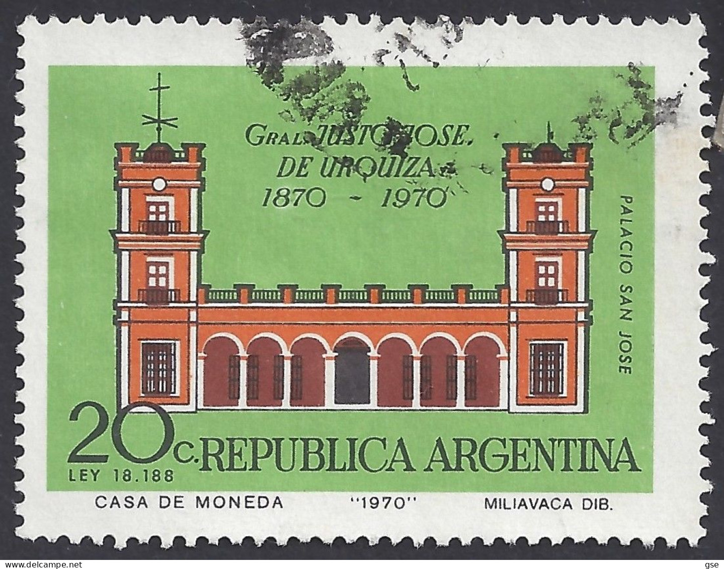 ARGENTINA 1970 - Yvert 865° - De Urquiza | - Gebraucht