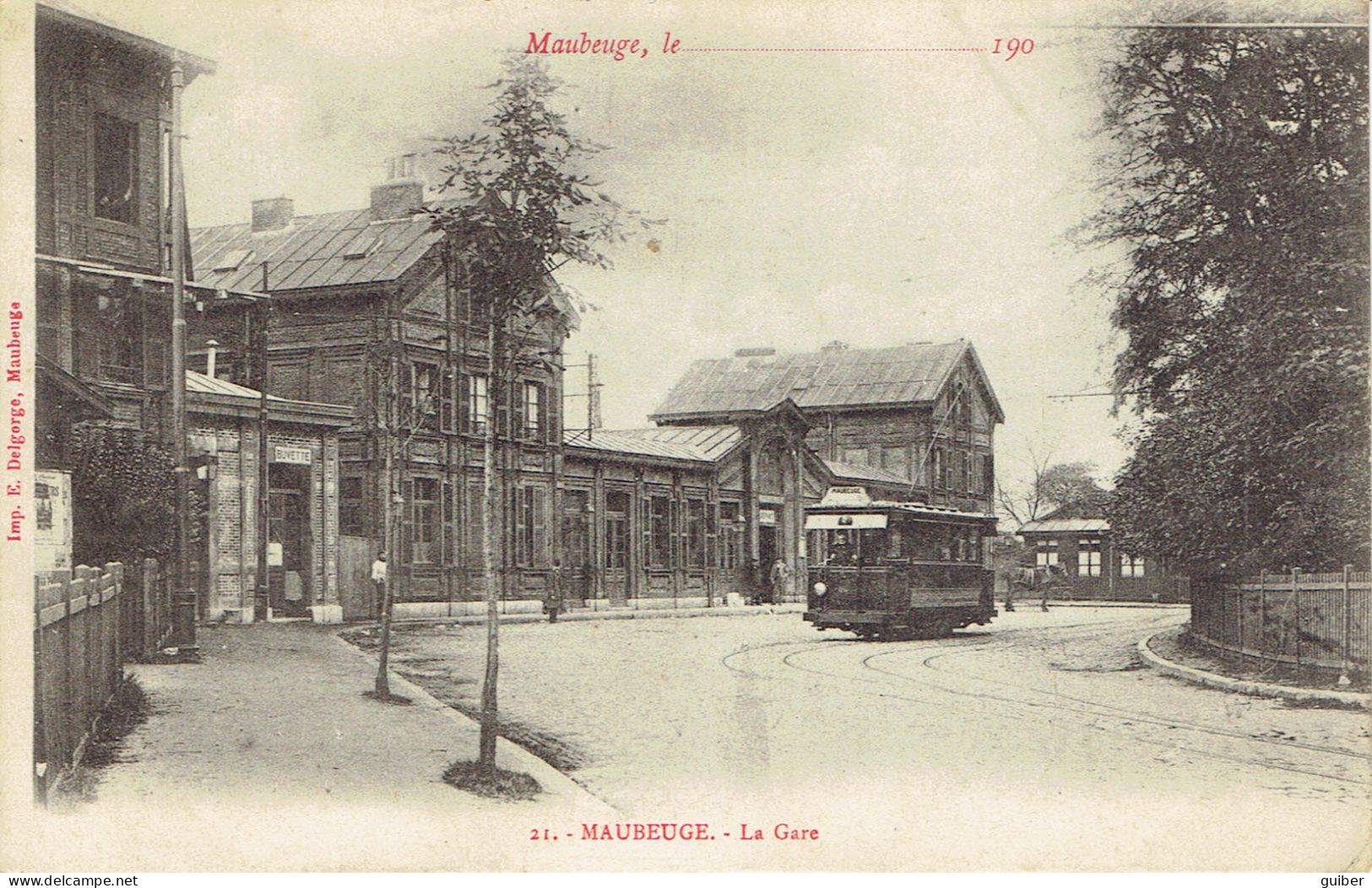 59 Maubeuge La Gare Et Le Tram 1905 N°21 - Maubeuge