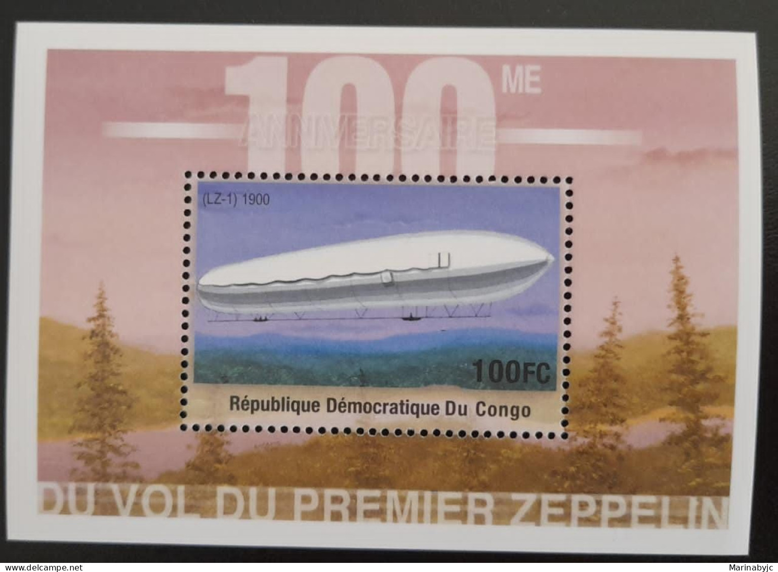 SD) 2001, CONGO, I CENTENARY OF THE 1ST FLIGHT OF THE ZEPPELIN, MNH - Other & Unclassified