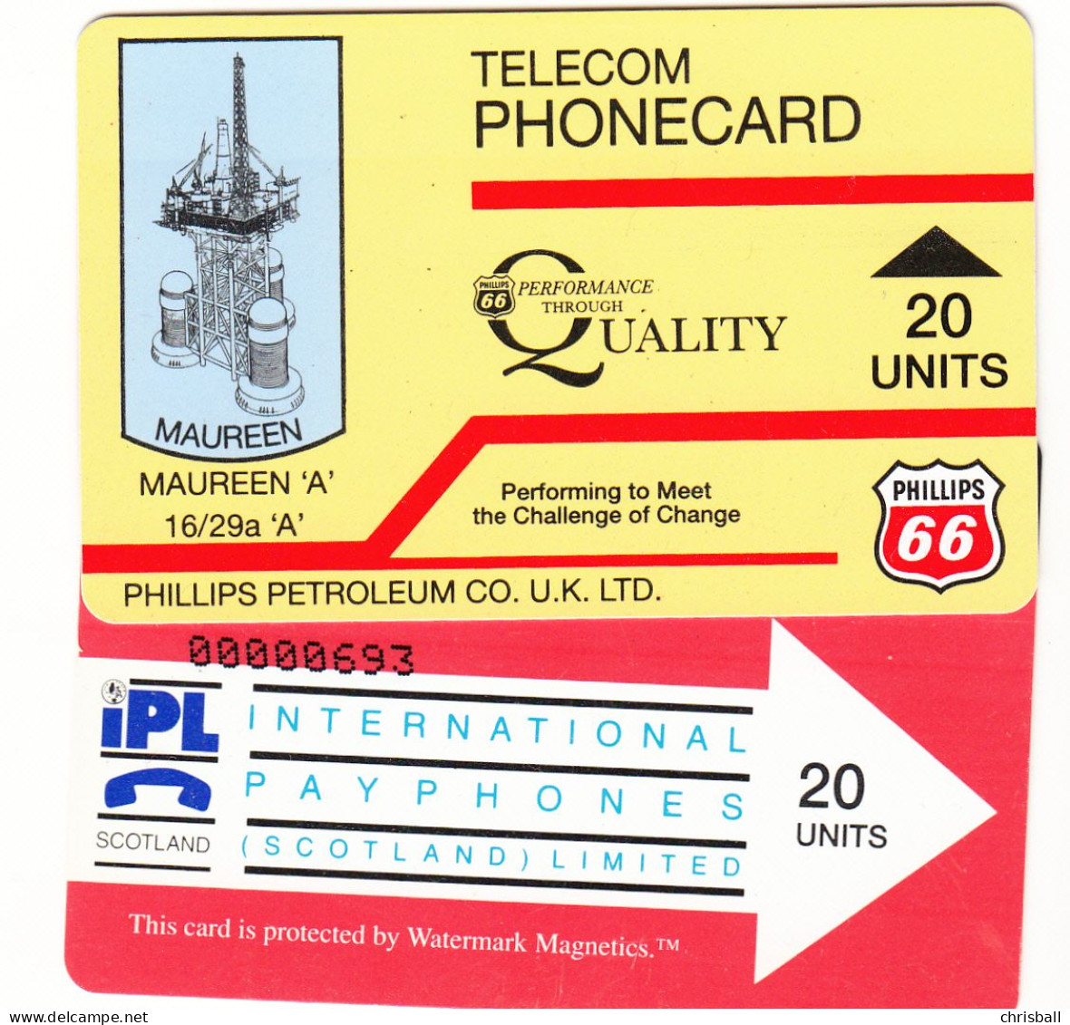 Phillips  Oil Rig Phonecard - Petroleum 20units - Superb Fine Used Condition - [ 2] Plataformas Petroleras