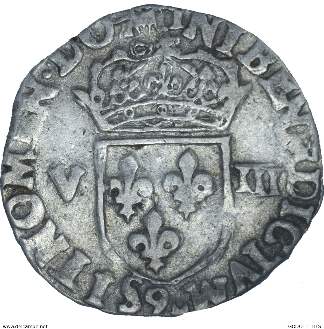 Henri III 1/8 ème DÉcu 1581 Reims - 1574-1589 Enrique III
