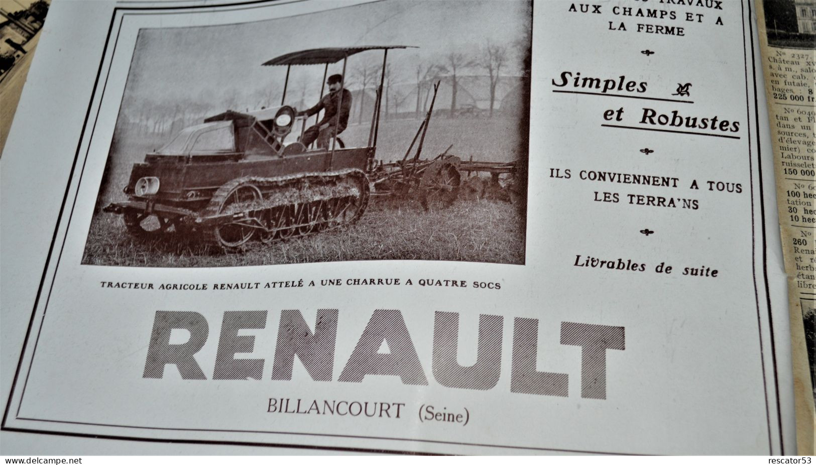 Revue La Vie à La Campagne 1920 La Motoculture Pratique Tracteurs - Traktoren