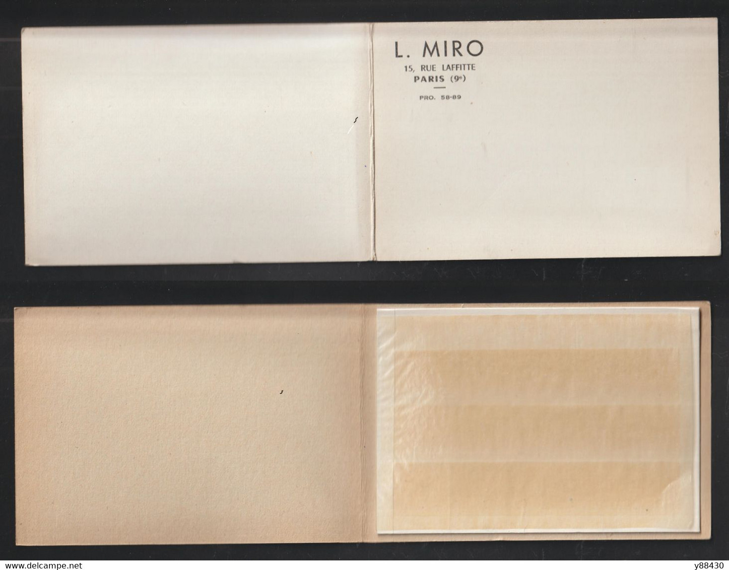 ANCIEN CLASSEUR DE POCHE Pour TIMBRES De La Maison : L. MIRO . 15 Rue Laffitte PARIS 9ème - 5 Scan - Formato Pequeño, Fondo Blanco