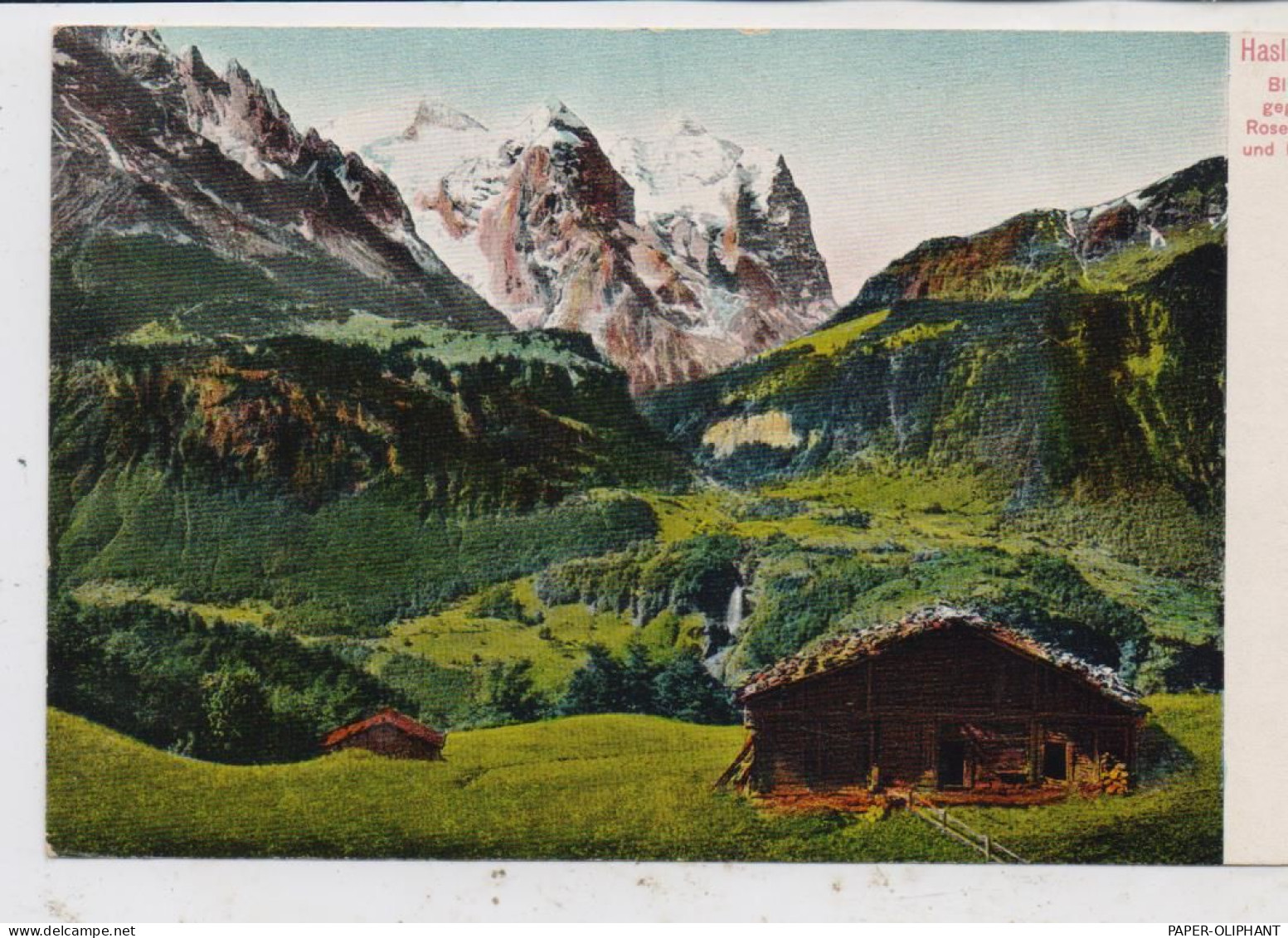 CH 6083 HASLIBERG BE, Blick Gegen Rosenlaui Und Eiger, Trenkler 1905 - Hasliberg