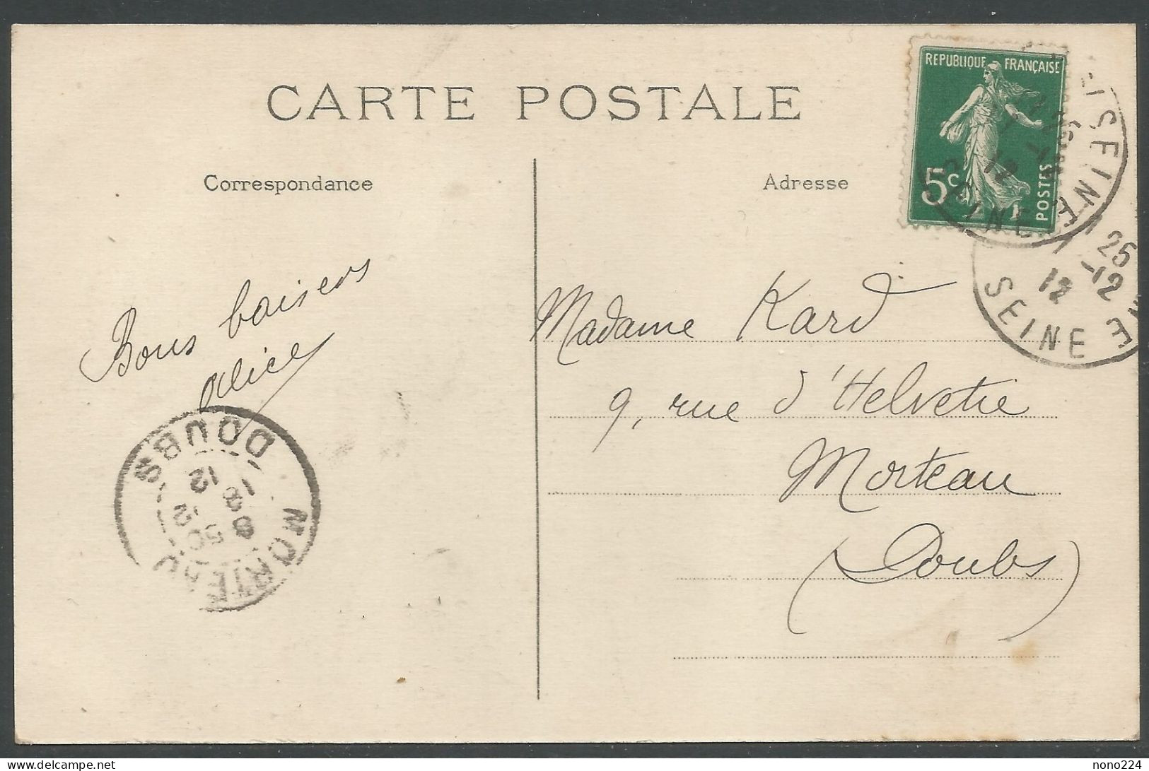 Carte P De 1912 ( Paris Place Du Parvis Notre-Dame ) - Notre Dame De Paris