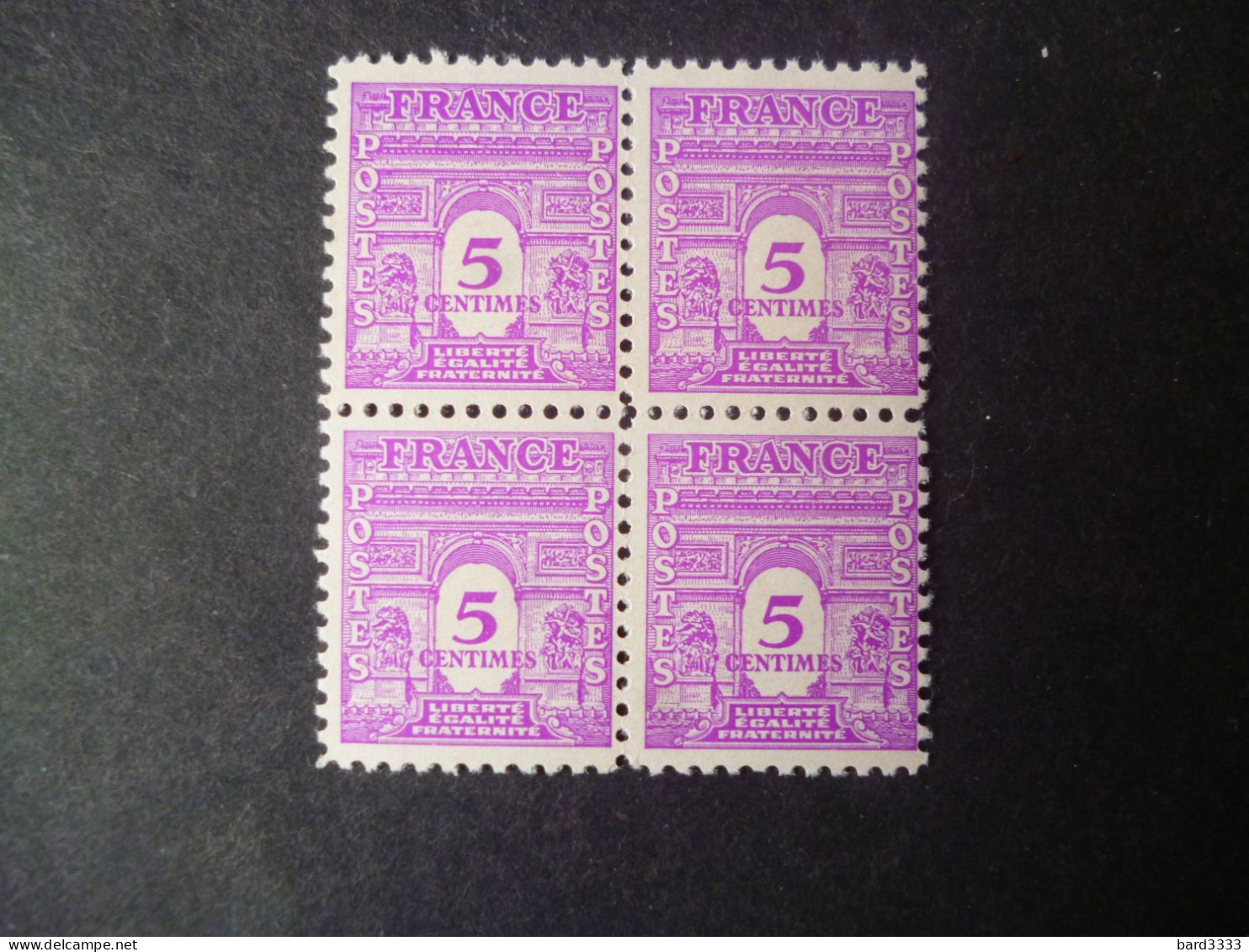 Timbre France Neuf ** 1944/45  N° 620 Bloc De Quatre - 1944-45 Arc De Triomphe