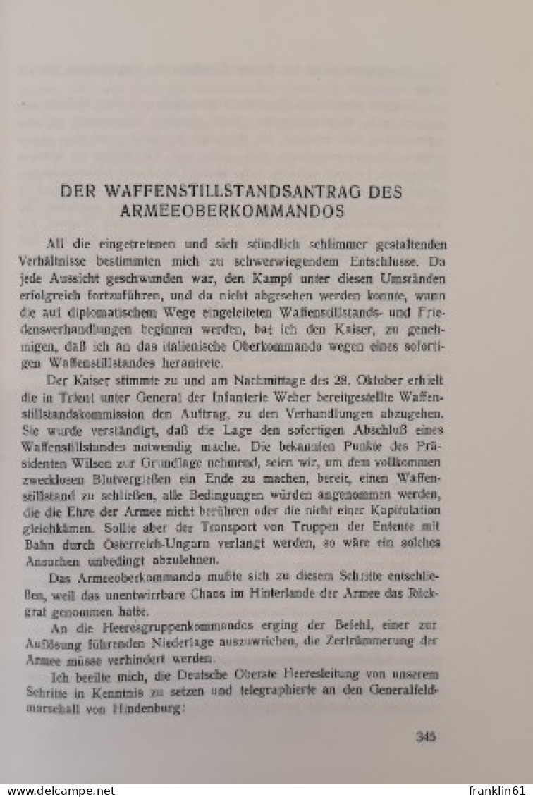 Zur Geschichte Des Grossen Krieges 1914-1918. - Militär & Polizei