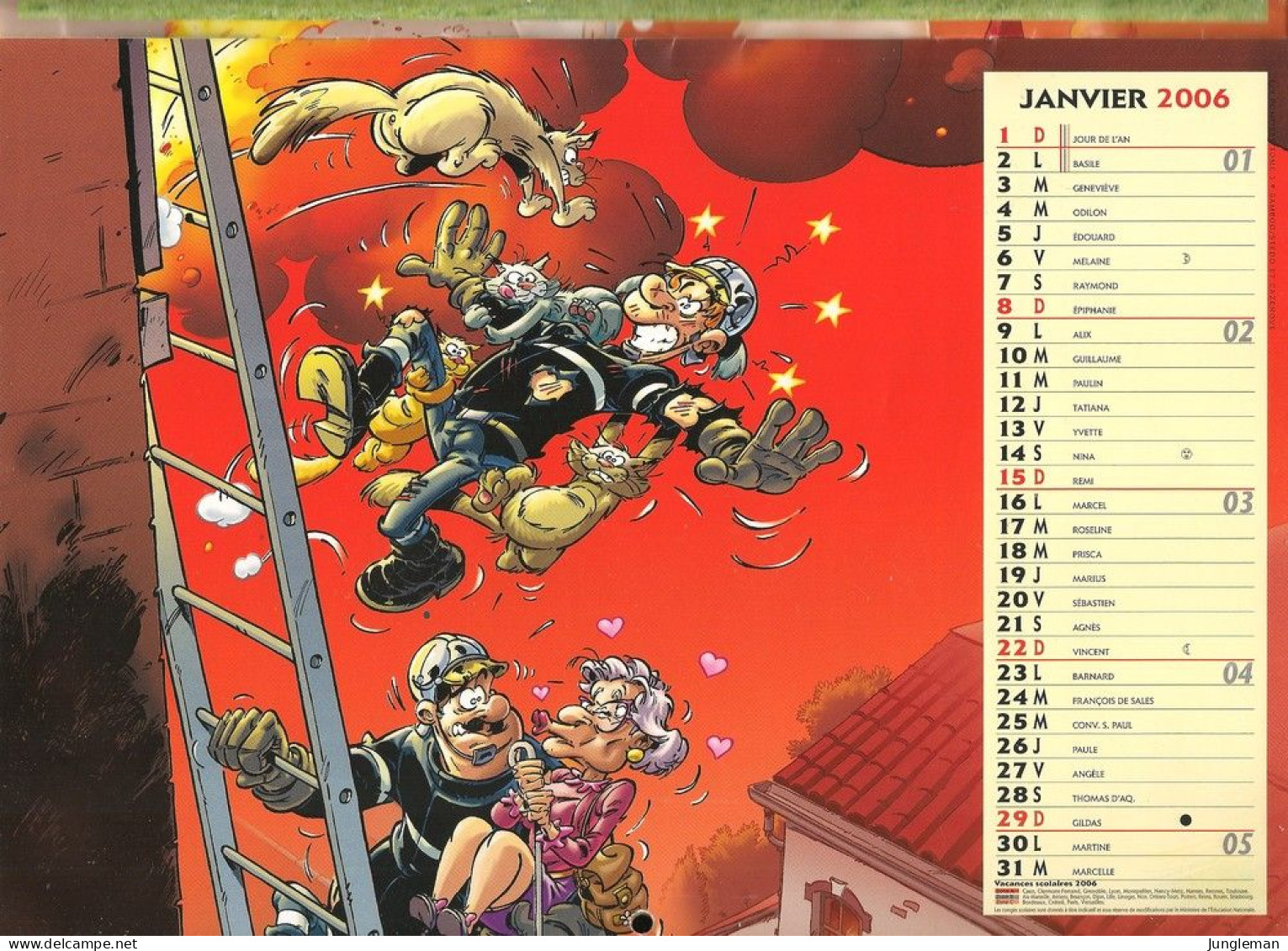 Calendrier Des Pompiers - Année 2006 - Ville D'Ecully (Rhône) Avec Des Planches BD De Cazenove & Stédo - TBE - Pompieri