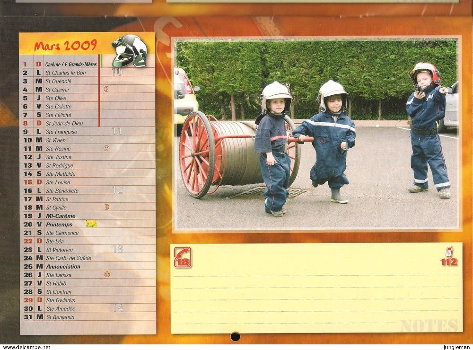 Calendrier Des Pompiers - Année 2009 - Ville D'Ecully ( 69300 ) - La Vocation N'attend Pas Le Nombre Des Années - TBE - Feuerwehr