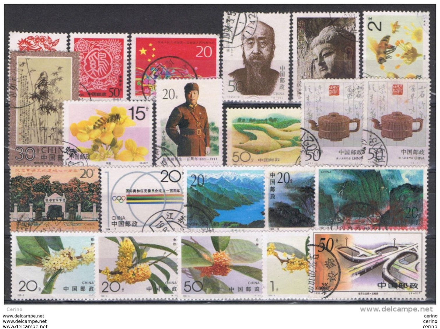 CHINA:  1993/96  DIFFERENTS  -  LOT  22  USED  STAMPS  -  YV/TELL. 3152//3292 - Used Stamps