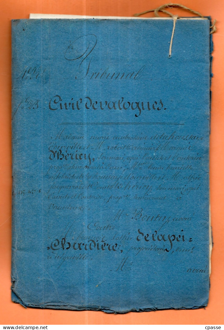 1845 Dossier De Justice, TRIBUNAL CIVIL De 50 VALOGNES Manche - Manuscrits