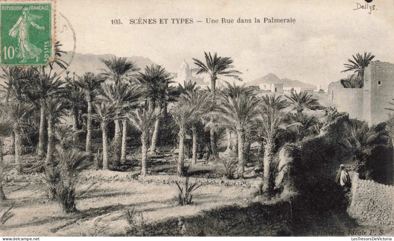 ALGERIE -Scènes Et Types - Une Rue Dans La Palmeraie - Collection Idéale PS - Carte Postale Ancienne - Scènes & Types