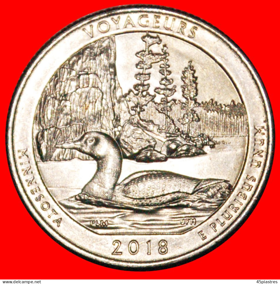 * BIRD IN LAKE: USA  1/4 DOLLAR 2018P UNC MINT LUSTRE! WASHINGTON (1789-1797) ·  LOW START · NO RESERVE! - 2010-...: National Parks