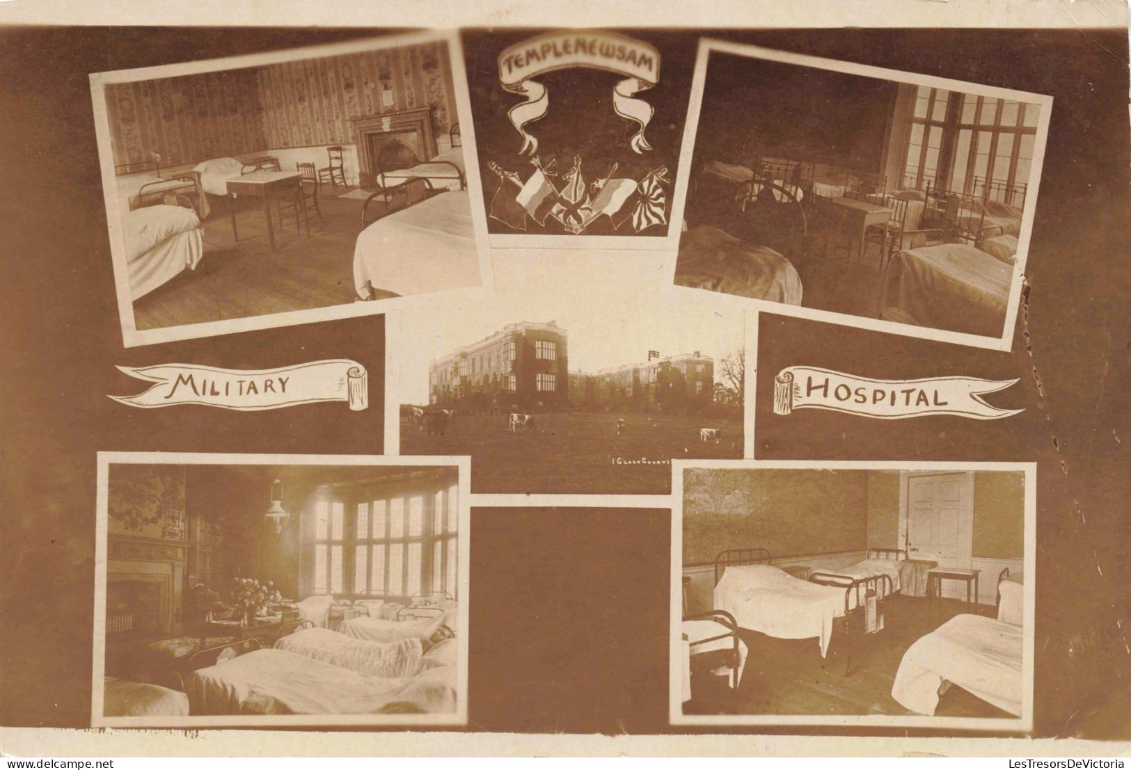 SANTE - Hôpital Militaire- Temple Rewsam - Lits - Chambres - Bâtiment - Carte Postale Ancienne - Health