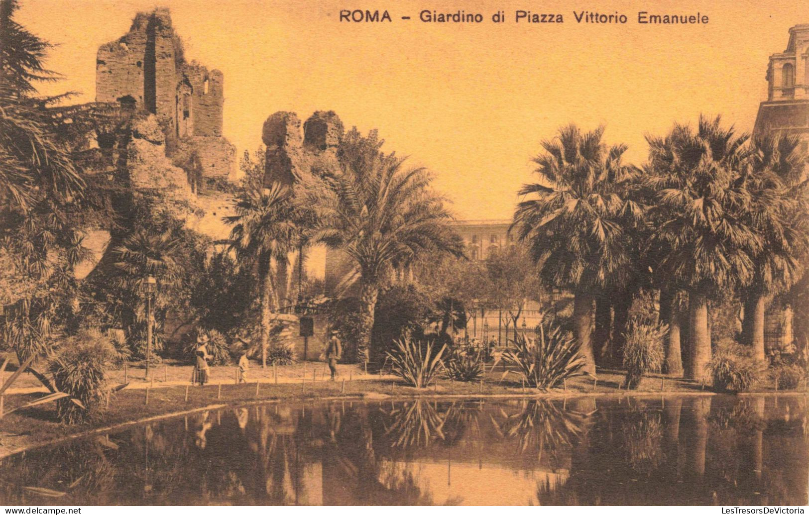 ITALIE - Roma - Giardino Di Piazza Vitorio Emanuele - Animé - Carte Postale Ancienne - Parks & Gärten