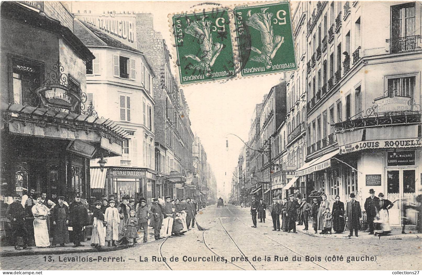 92-LEVALLOIS-PERRET- LA RUE COURCELLES, PRES DE LA RUE DU BOIS CÔTE GAUCHE - Levallois Perret