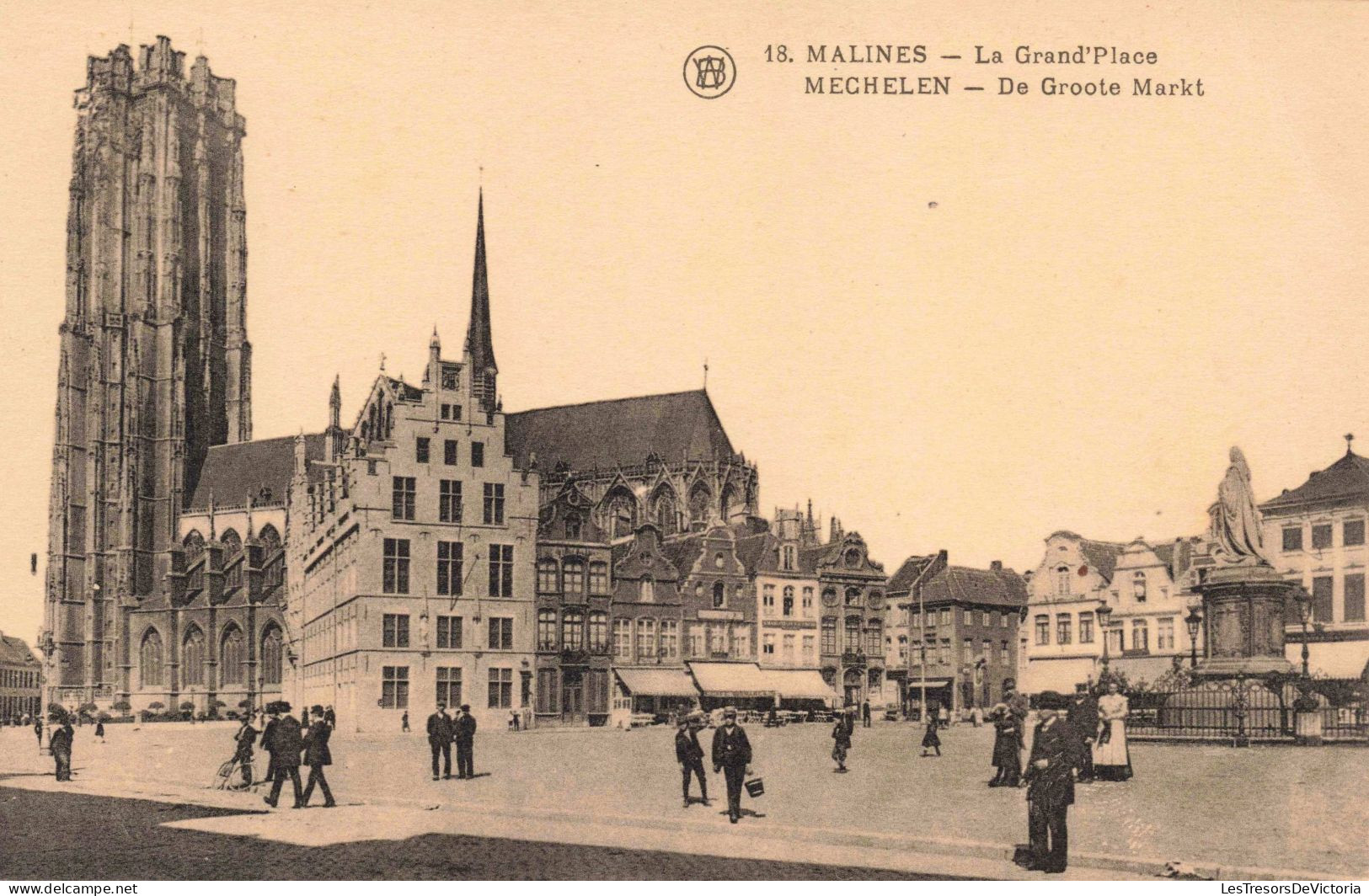 BELGIQUE - Malines - La Grand'Place - Animé - Carte Postale Ancienne - Mechelen