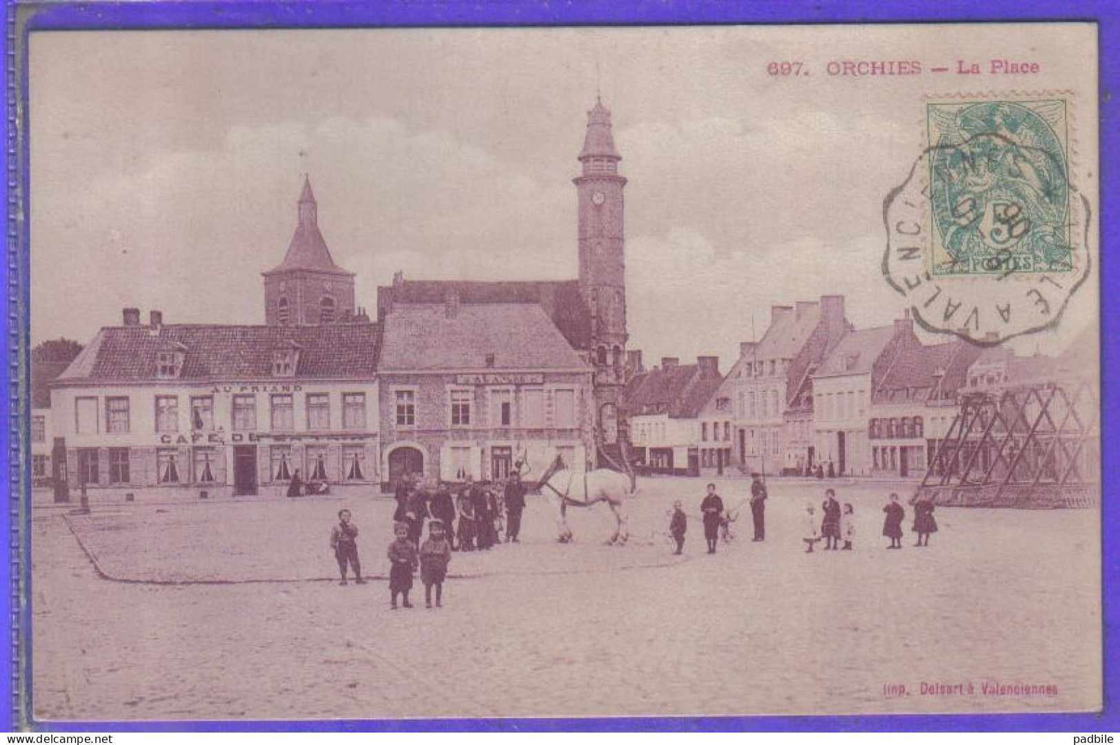 Carte Postale 59. Orchies La Place   Très Beau Plan - Orchies