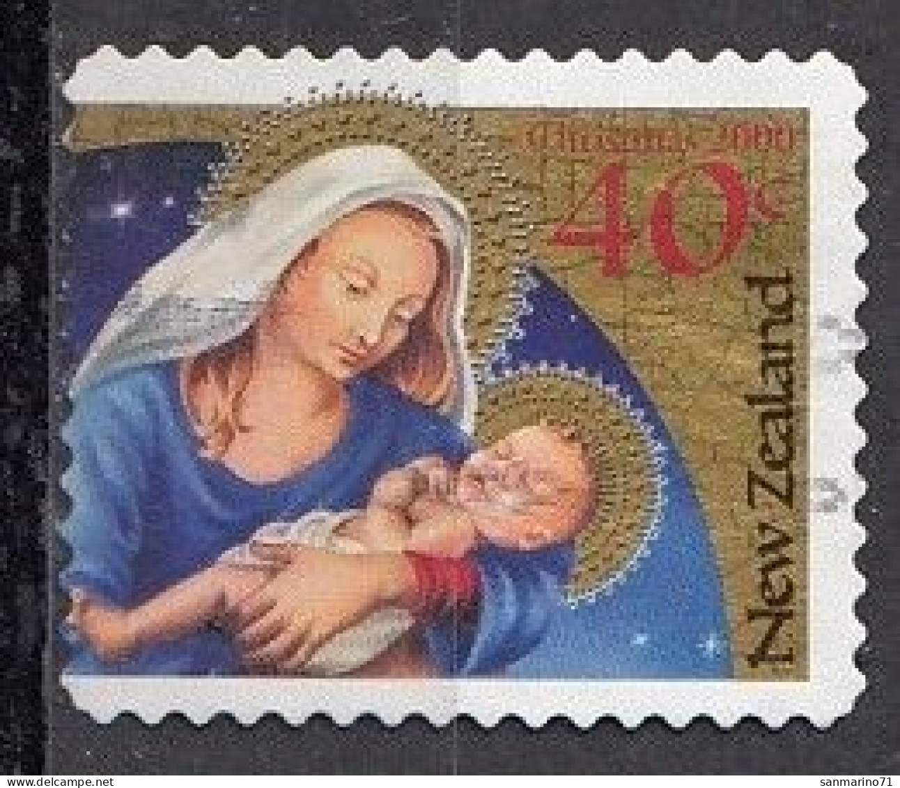 NEW ZEALAND 1863,used,falc Hinged,Christmas 2000 - Gebruikt