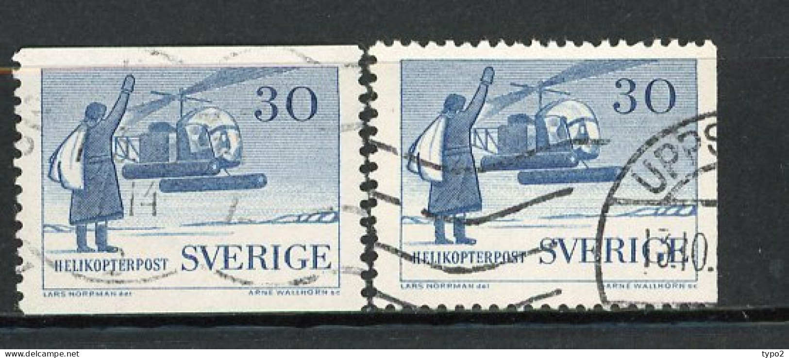 SUE PA   Yv. N° 8 Dent. 2 Et 3 Côtés  (o)  30 ö  Poste Parhélicoptère Cote  0,9 Euro BE   - Used Stamps