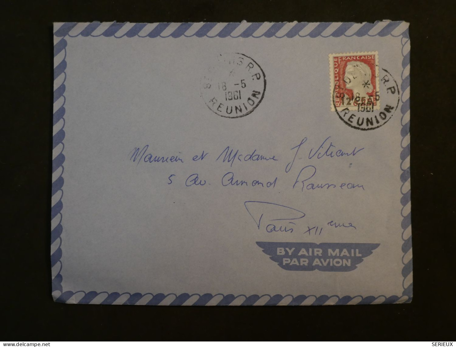 BW16 LA REUNION  BELLE  LETTRE 1961 ST DENIS A PARIS FRANCE +AFF. INTERESSANT++ - Lettres & Documents