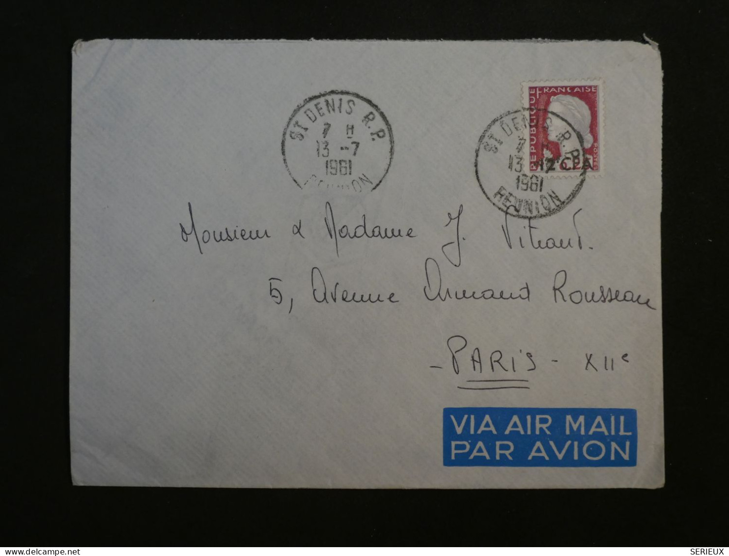 BW16 LA REUNION  BELLE  LETTRE 1961 ST DENIS A PARIS FRANCE +AFF. INTERESSANT++ - Covers & Documents