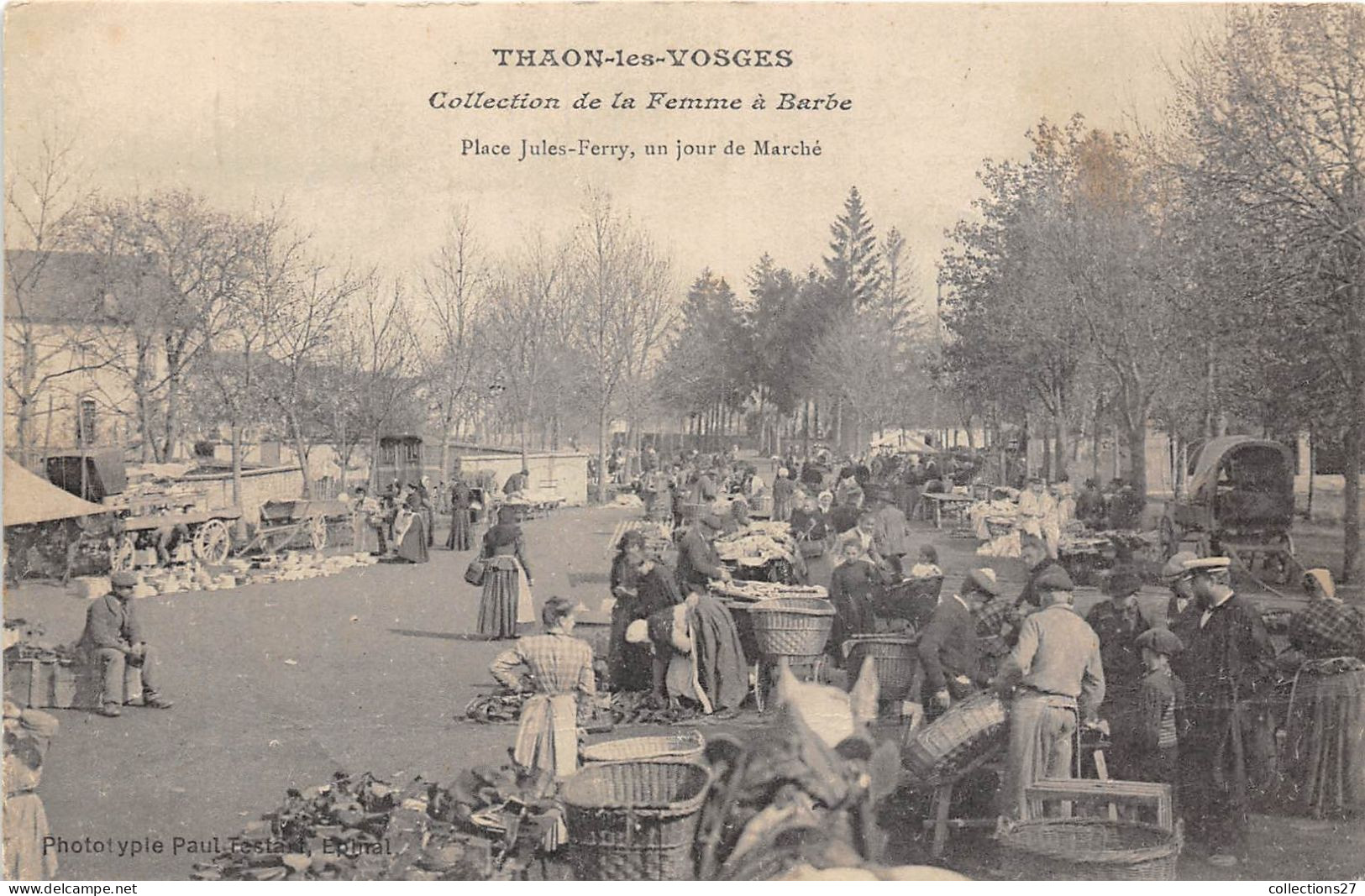 88-THAON-LES-VOSGES- PLACE JULES FERRY UN JOUR DE MARCHE - Thaon Les Vosges