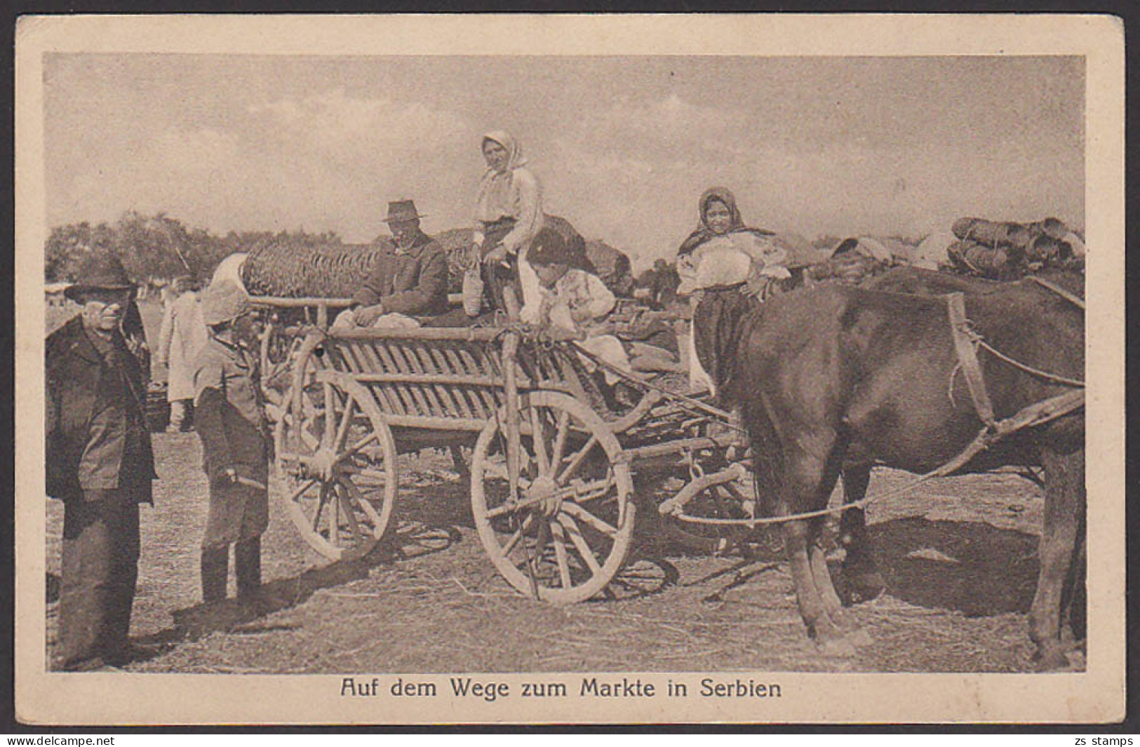 Ak Serbien Auf Dem Wege Zum Markte Bauern Mit Pferdewagen Unbeschriftet - Zonder Classificatie