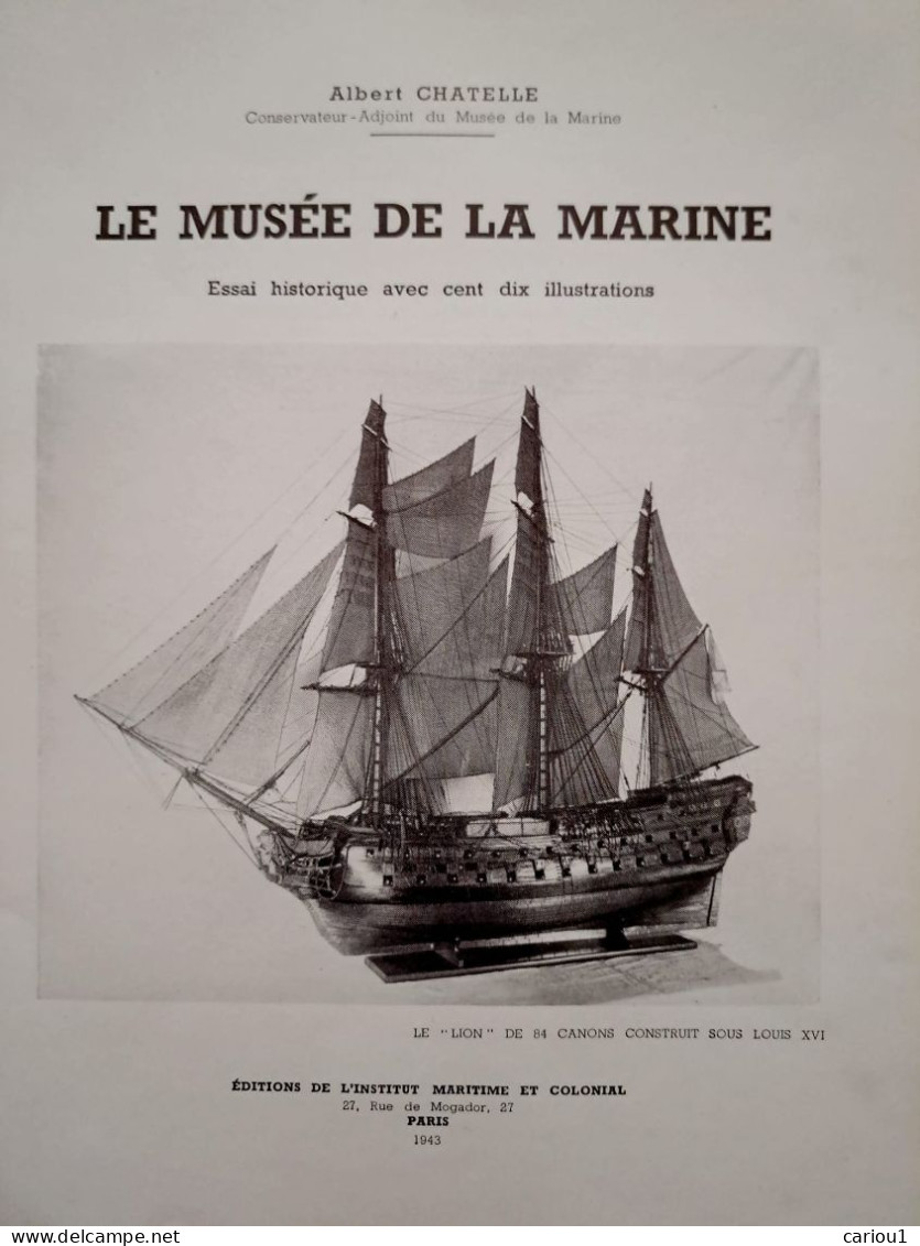 C1  MER Chatelle LE MUSEE DE LA MARINE Essai Historique 1943 EO NUMEROTE Illustre Port Inclus France - Autres & Non Classés