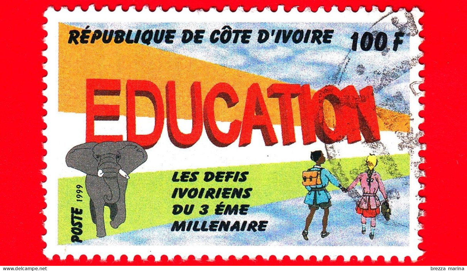 COSTA D'AVORIO - Usato - 1999 - Sfide Ivoriane Del 3 Millennio - Istruzione - Education - 100 - Côte D'Ivoire (1960-...)