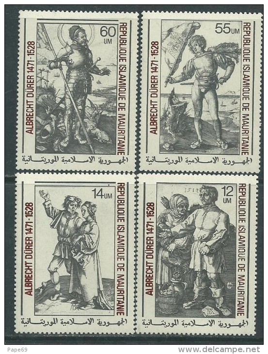 Mauritanie  N° 409  / 12  XX  450ème Anniversaire De La Mort D'Albrecht Dürer,   Les 4  Valeurs Sans Charnière, TBt - Mauritanie (1960-...)