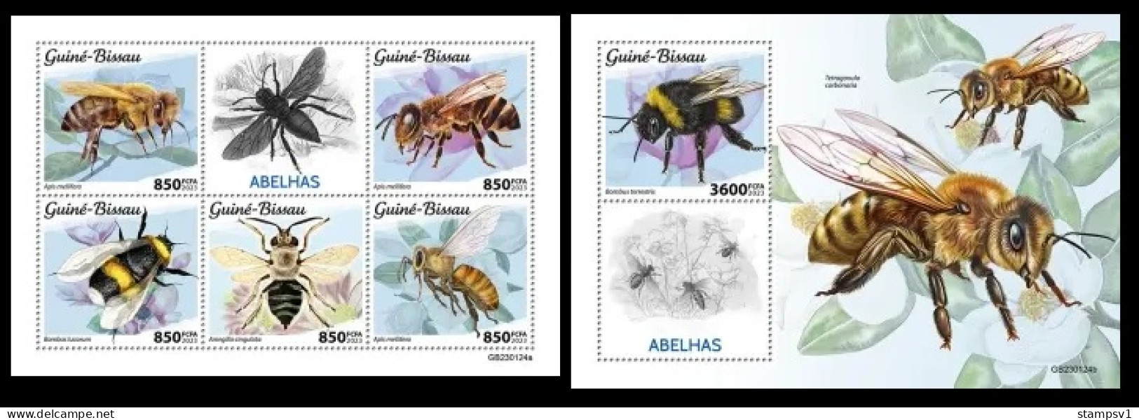 Guinea Bissau  2023 Bees. (124) OFFICIAL ISSUE - Abeilles