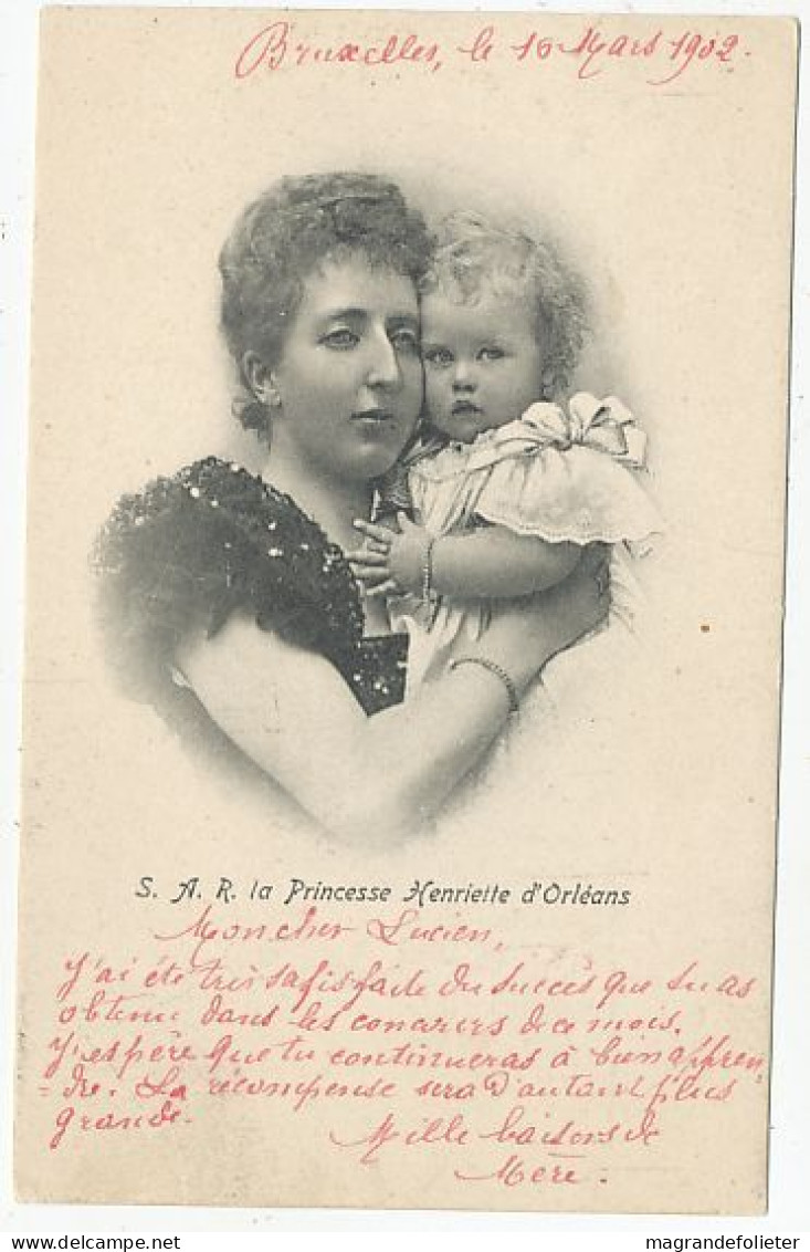 RARE CPA CARTE POSTALE ROYAUTE ROI REINE S.A.R.LA PRINCESSE HENRIETTE D' ORLEANS 1902 - Personnages