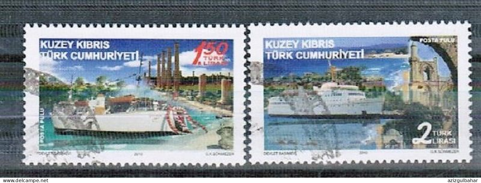 2010 - CRUISING SHIPS - TRANSPORTATION - TURKISH CYPRIOT STAMPS - STAMPS - USED - Gebraucht