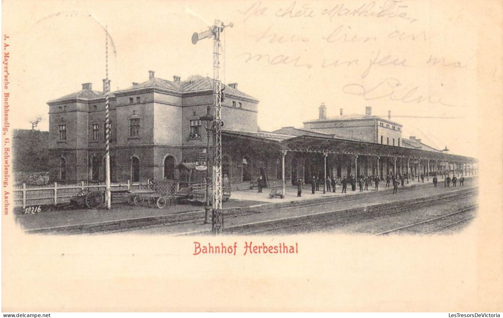 BELGIQUE - BAHNHOF HERBESTHAL - Panorama De La Gare - Carte Postale Ancienne - Other & Unclassified