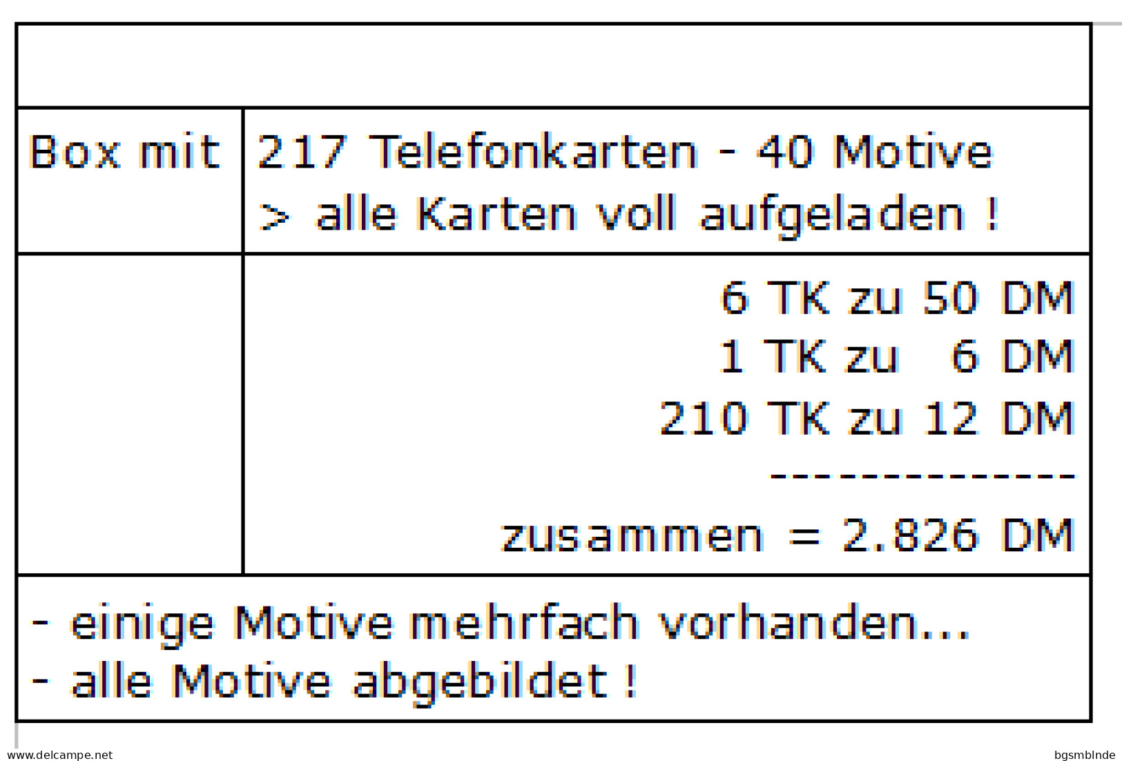 217 Telefonkarten, Deutsch, ALLE Noch Voll Aufgeladen Mit Zus. 2.826 DM - ALLE Motive Abgebildet - Collezioni