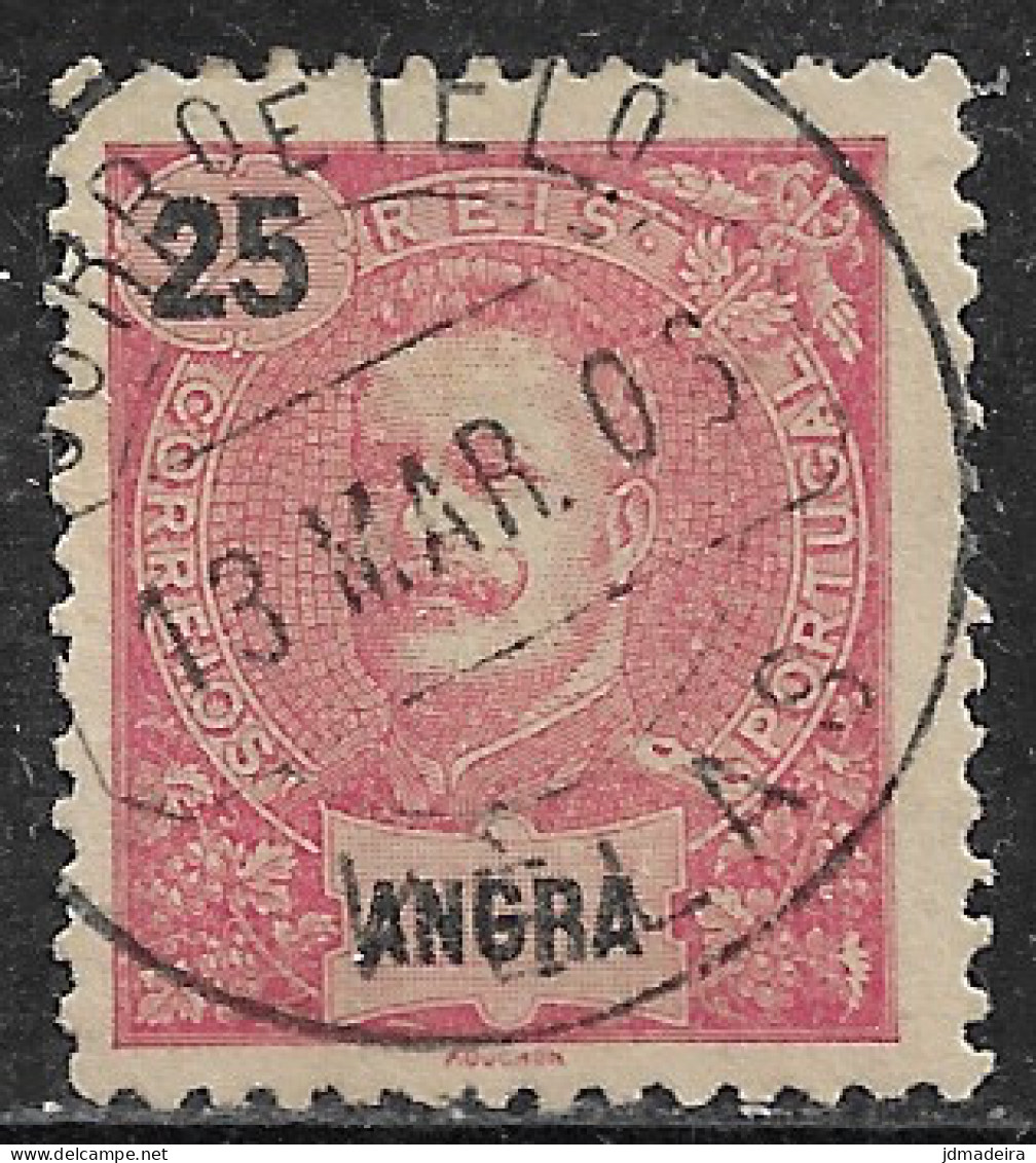 Angra – 1898 King Carlos 25 Réis With VELAS Cancel - Angra
