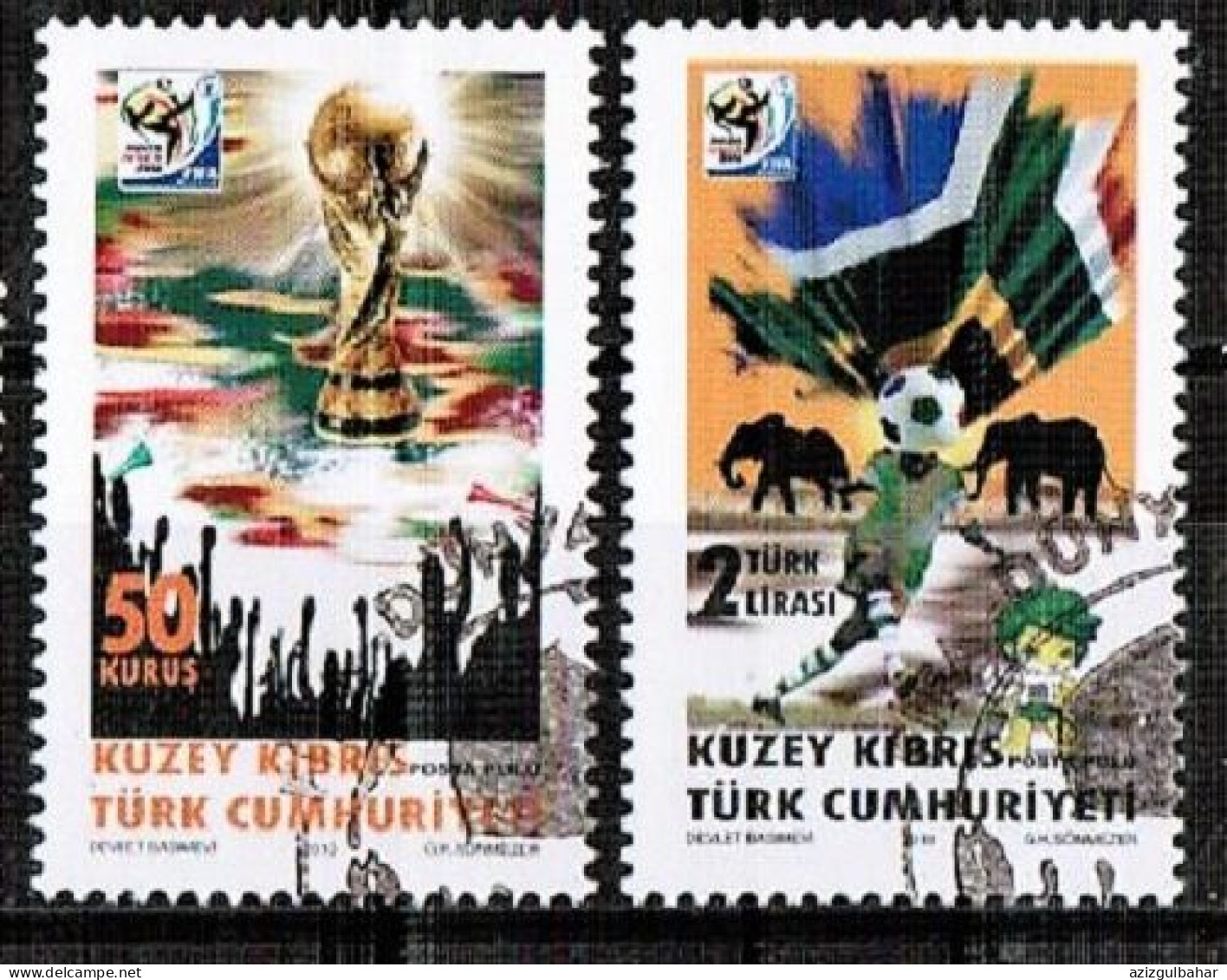 2010 - FOOTBALL - FIFA  - SOUTH AFRICA - TURKISH CYPRIOT STAMPS - STAMPS - USED - Used Stamps