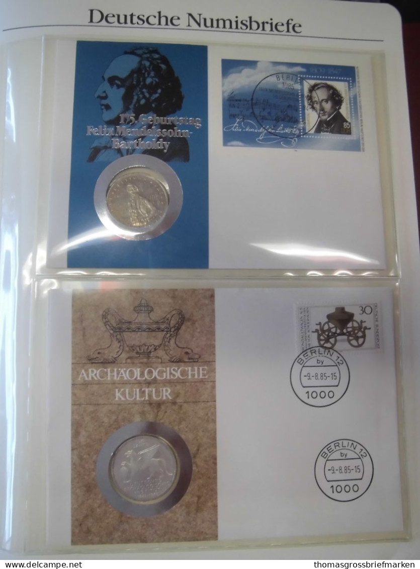 Sammlung 50 Numisbriefe Deutschland Bund In 2x Borek Ringbinder (51002) - Sammlungen