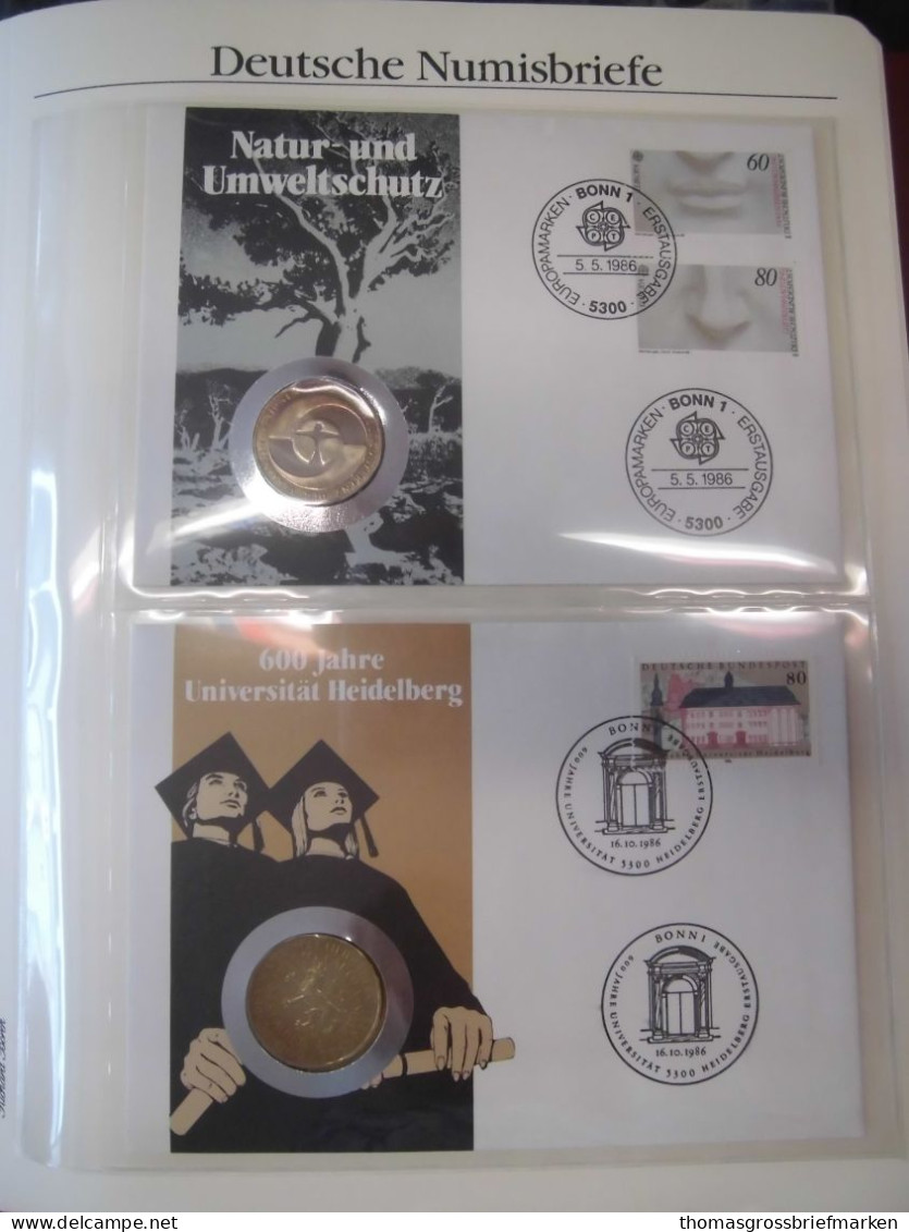 Sammlung 50 Numisbriefe Deutschland Bund In 2x Borek Ringbinder (51002) - Sammlungen