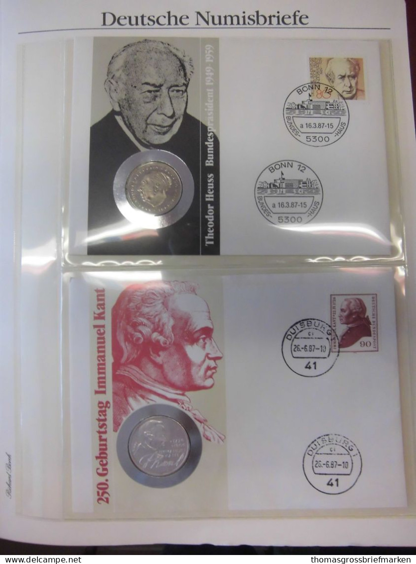 Sammlung 50 Numisbriefe Deutschland Bund in 2x Borek Ringbinder (51002)