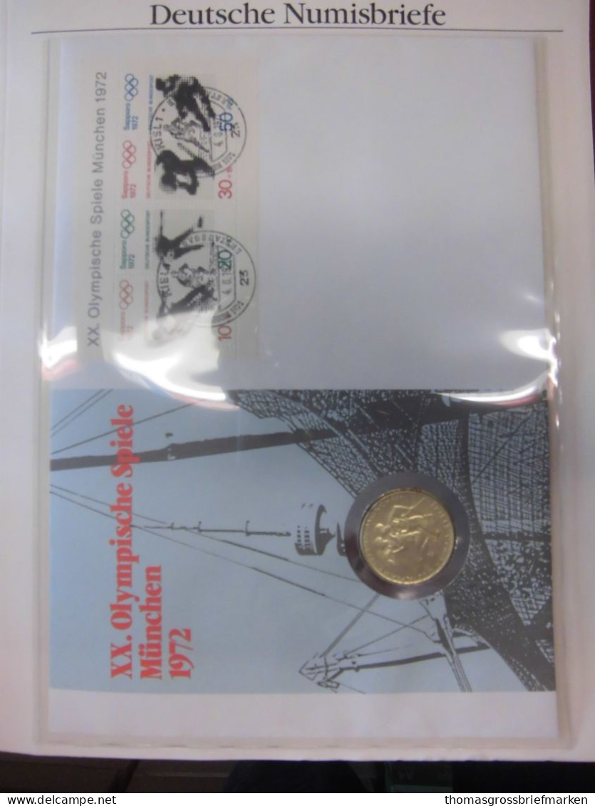 Sammlung 50 Numisbriefe Deutschland Bund in 2x Borek Ringbinder (51002)