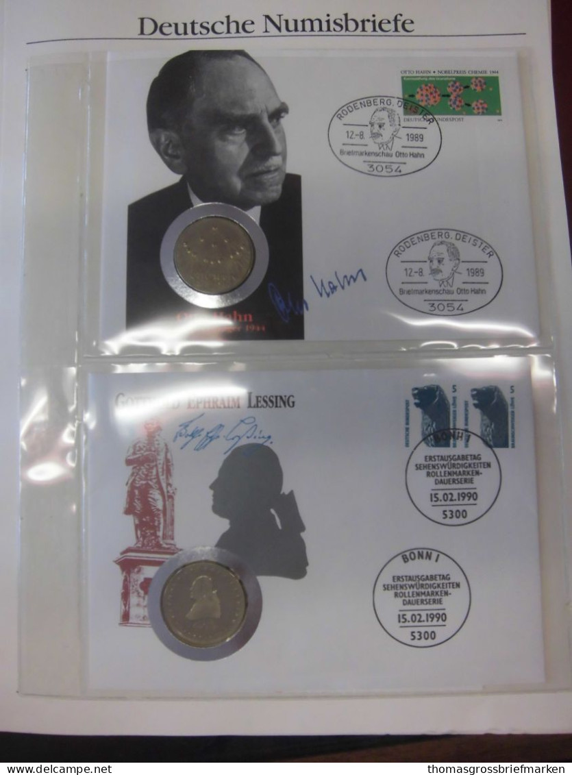 Sammlung 50 Numisbriefe Deutschland Bund in 2x Borek Ringbinder (51002)