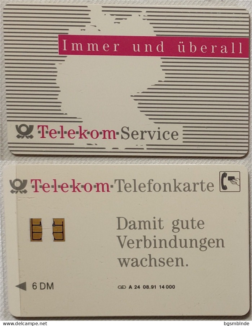 Telekom "Immer Und überall" / A 24 08.91 14.000 - A + AD-Series : Werbekarten Der Dt. Telekom AG